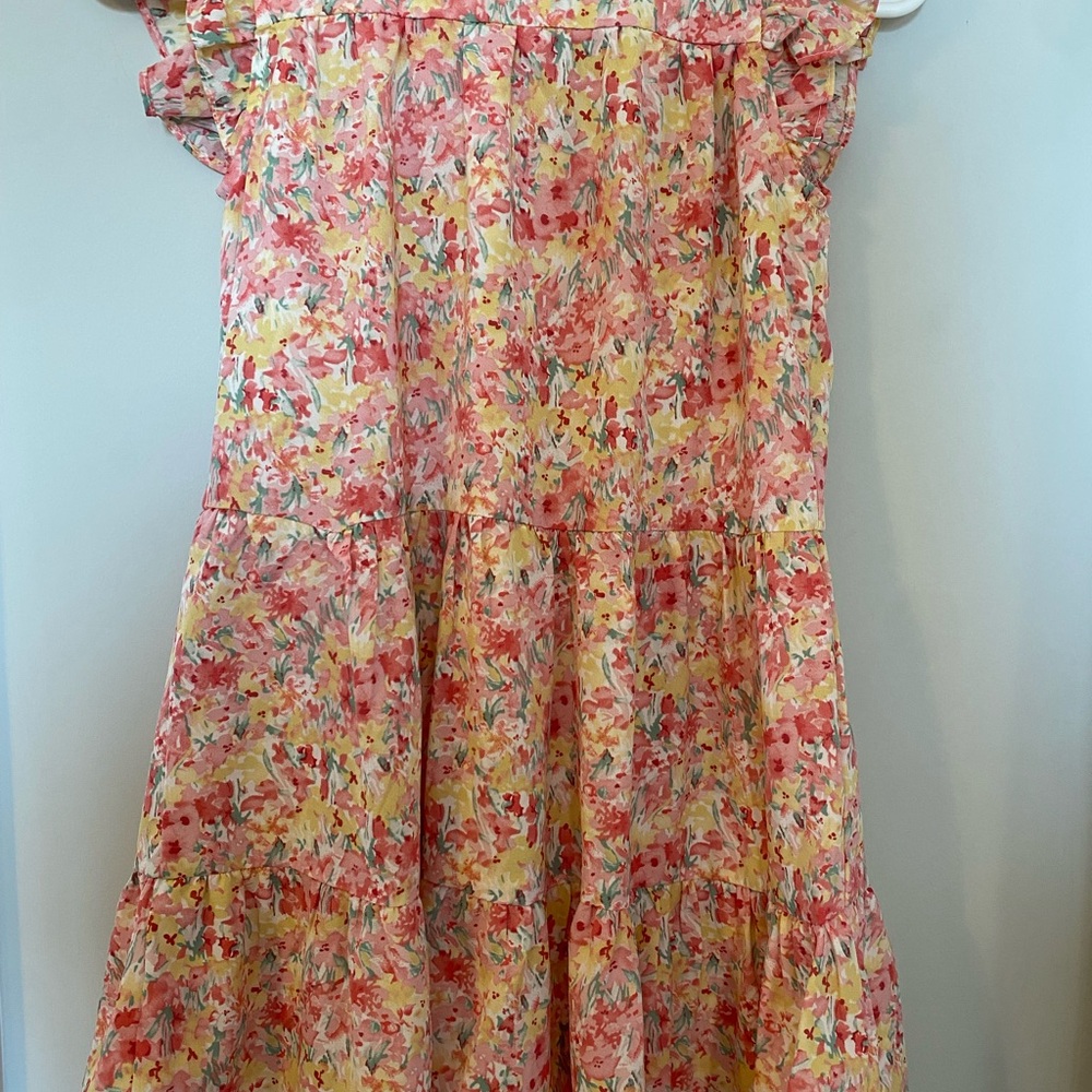 Hayden Girls Floral Dress - Pink and Yellow